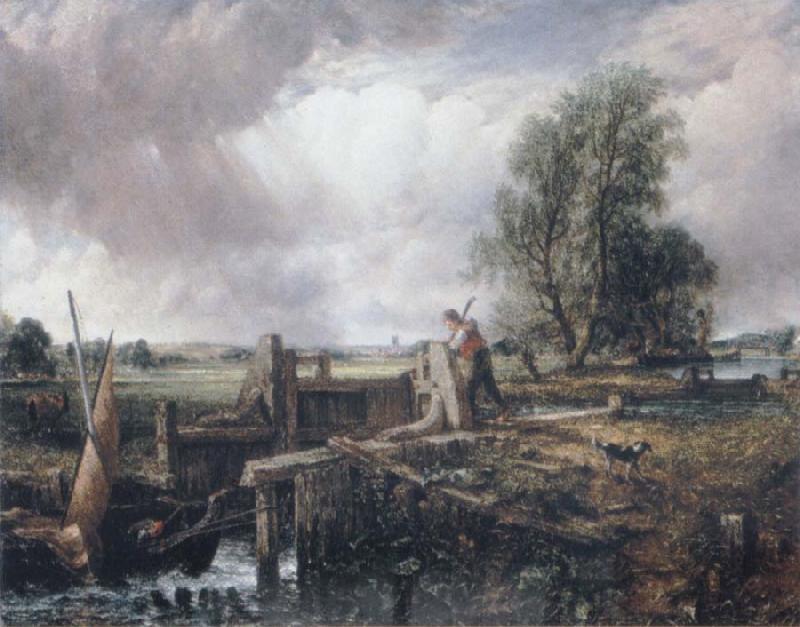 John Constable A boat passing a lock